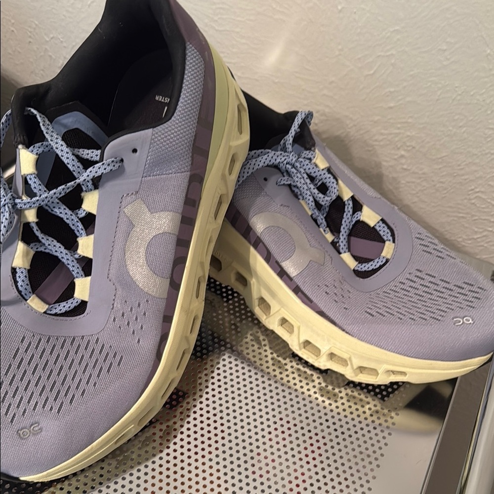 On Running Lavender and Cream Sneakers
